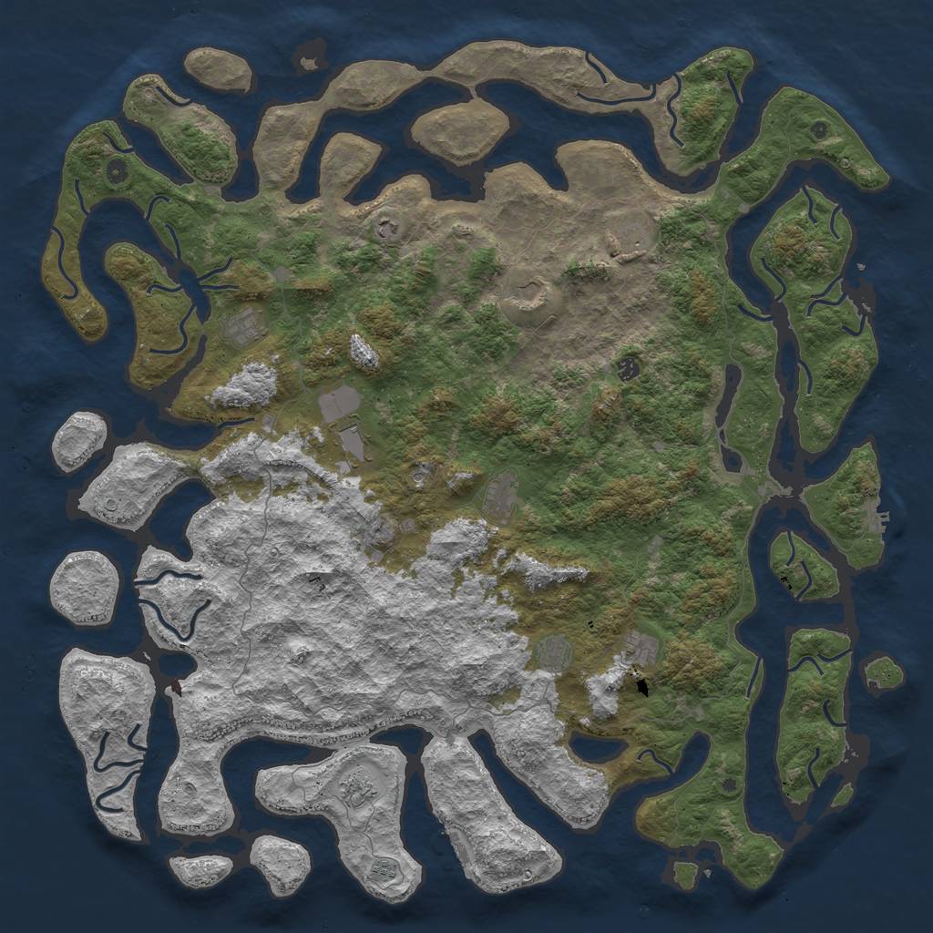 Rust Map: Procedural Map, Size: 6000, Seed: 31337, 16 Monuments