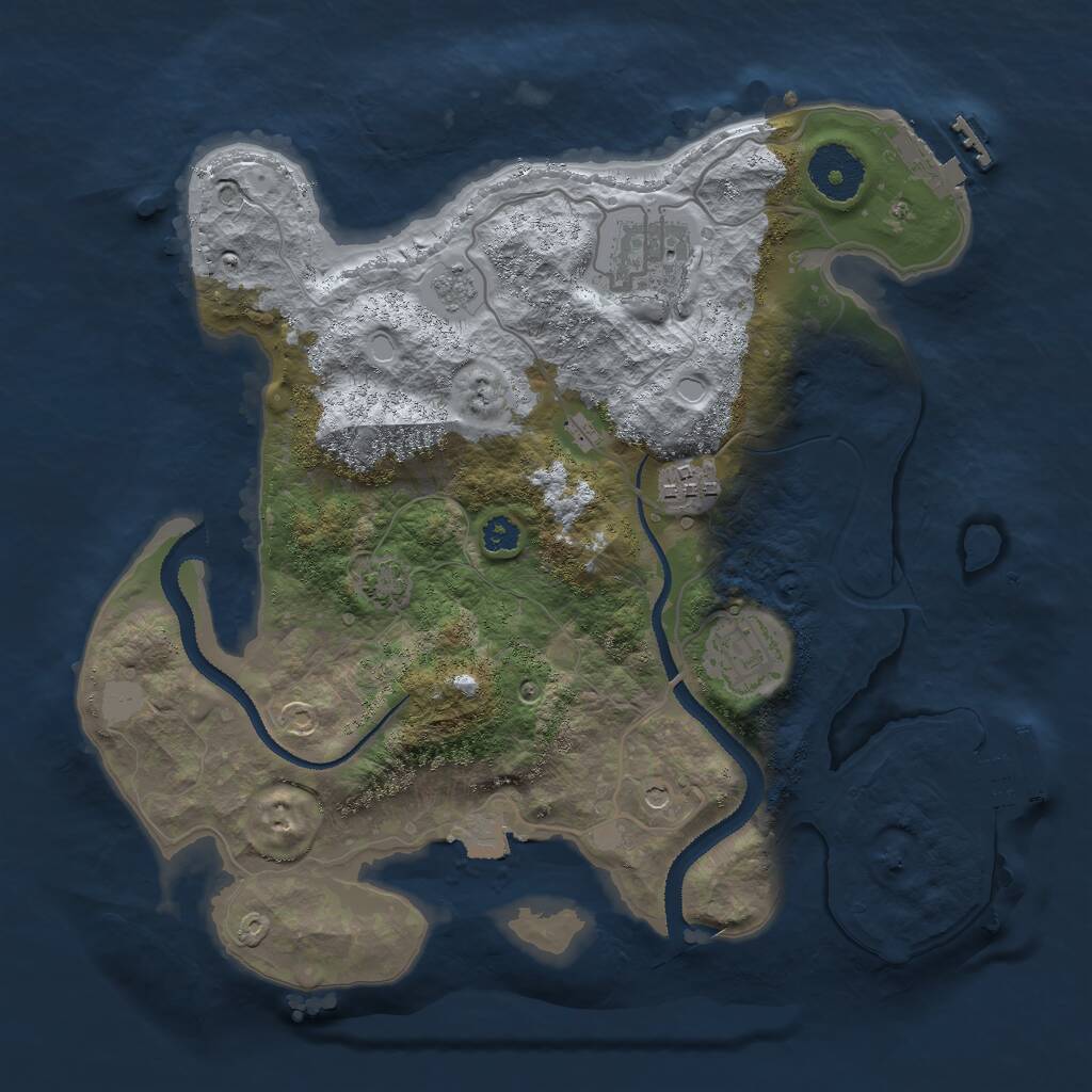 Rust Map: Procedural Map, Size: 3000, Seed: 13376969, 9 Monuments