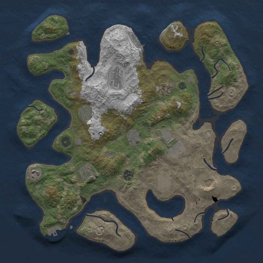 Rust Map: Procedural Map, Size: 4000, Seed: 542836121, 18 Monuments