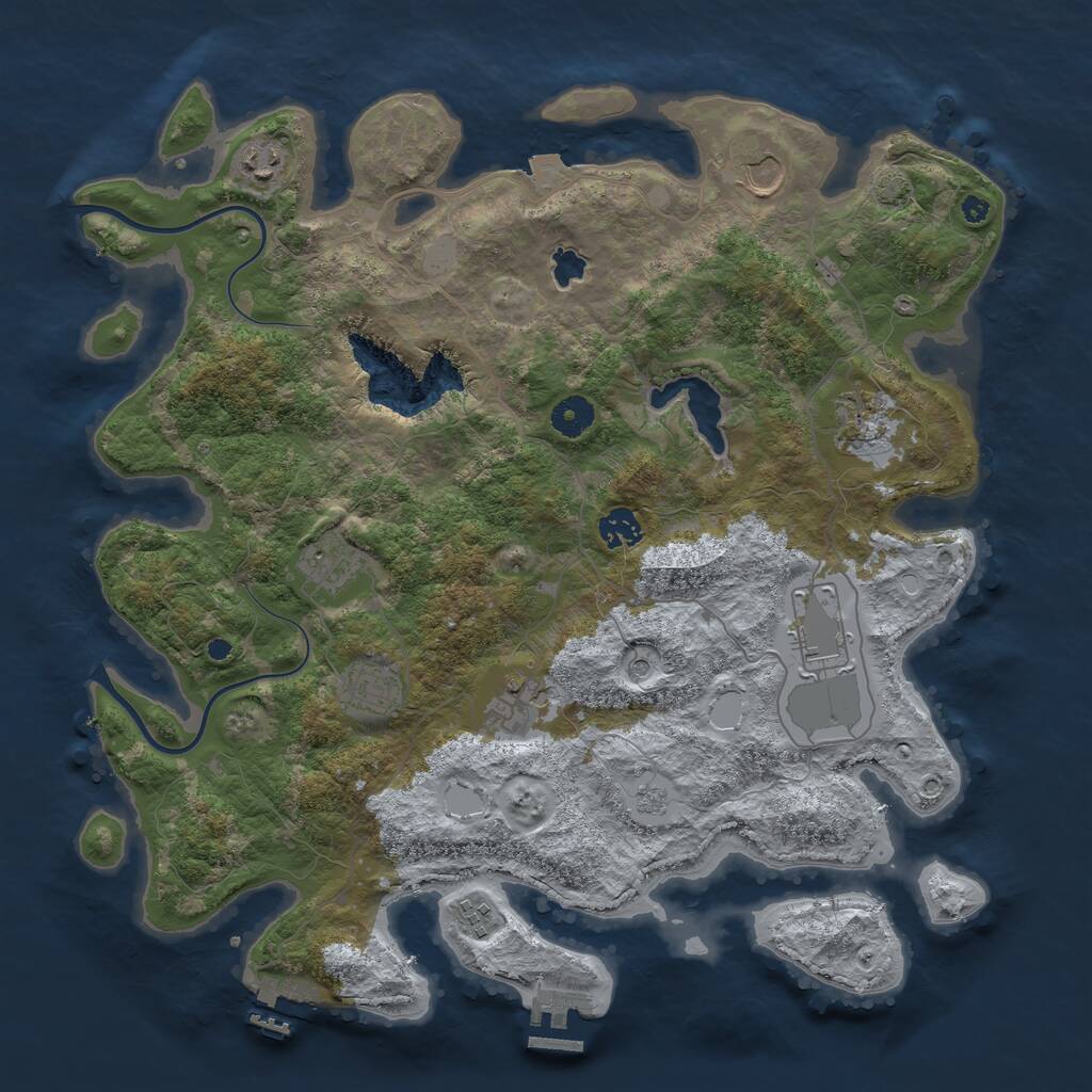 Rust Map: Procedural Map, Size: 4000, Seed: 853947650, 15 Monuments
