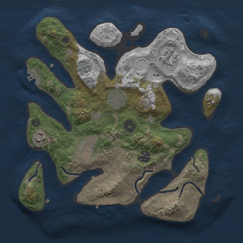 Rust Map: Procedural Map, Size: 3000, Seed: 1930660736, 16 Monuments