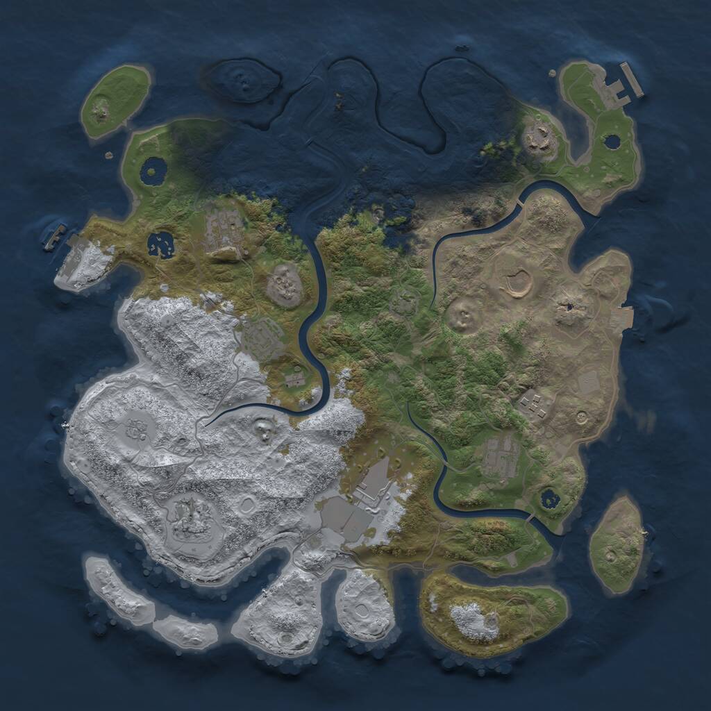 Rust Map: Procedural Map, Size: 3800, Seed: 36, 15 Monuments