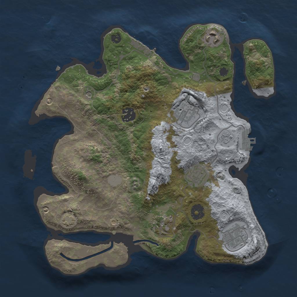 Rust Map: Procedural Map, Size: 3000, Seed: 494181316, 14 Monuments