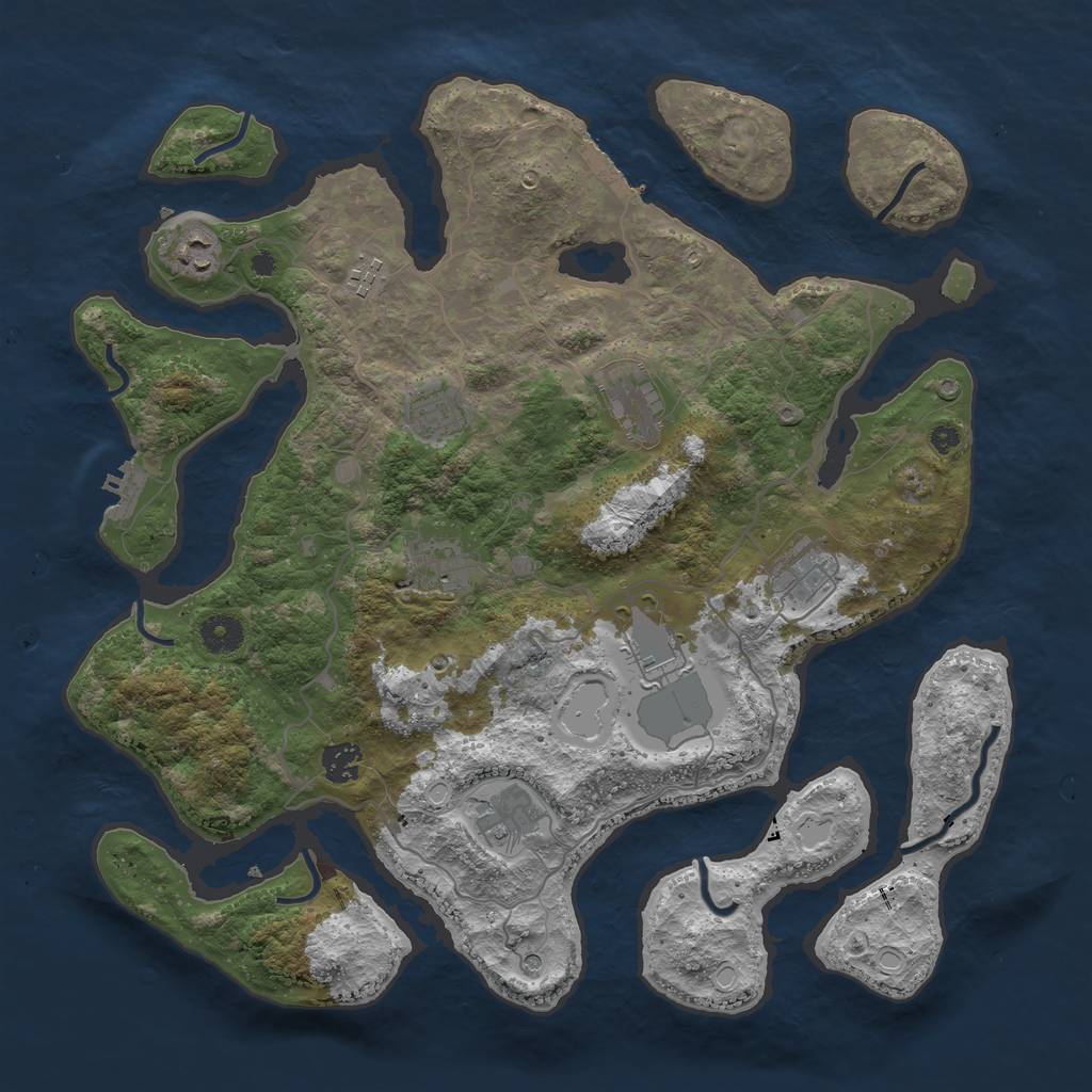 Rust Map: Procedural Map, Size: 4000, Seed: 2241, 17 Monuments