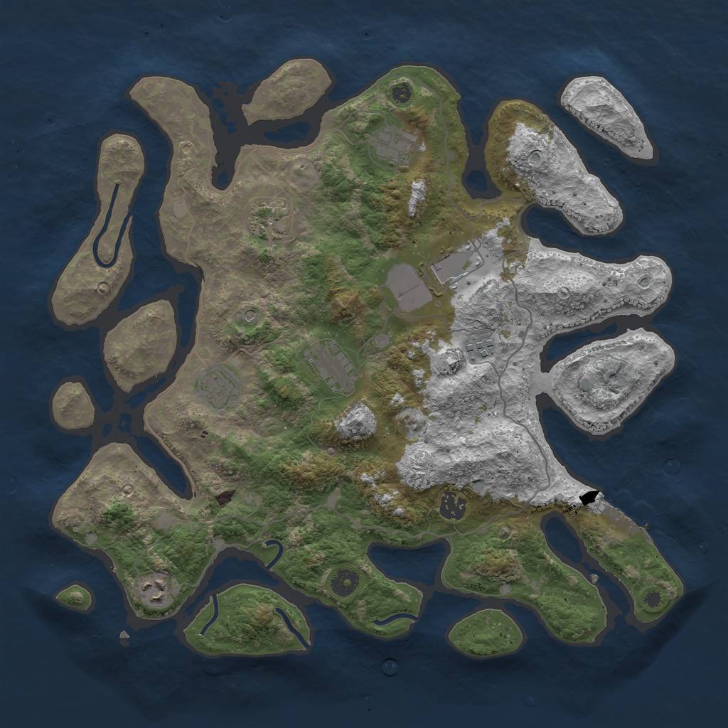 Rust Map: Procedural Map, Size: 4000, Seed: 21121989, 12 Monuments