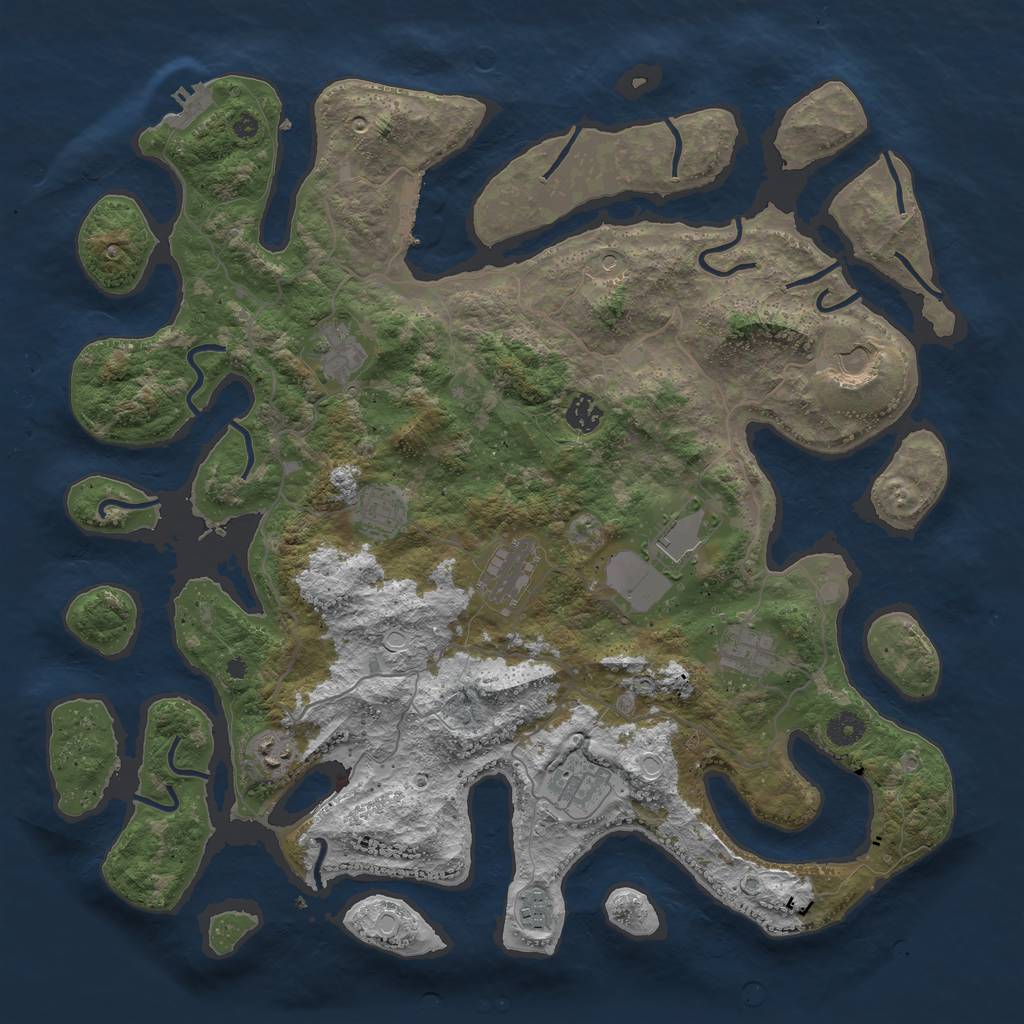 Rust Map: Procedural Map, Size: 4250, Seed: 1648665746, 18 Monuments