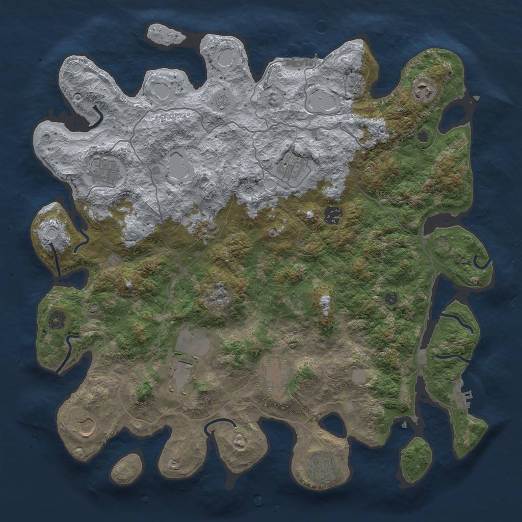 Rust Map: Procedural Map, Size: 4200, Seed: 13032021, 17 Monuments