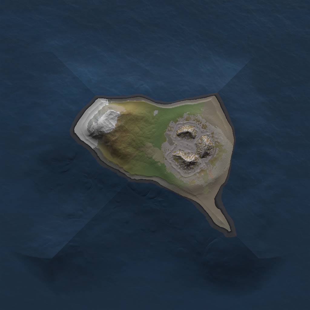 Rust Map: Barren, Size: 1000, Seed: 76240555, 3 Monuments