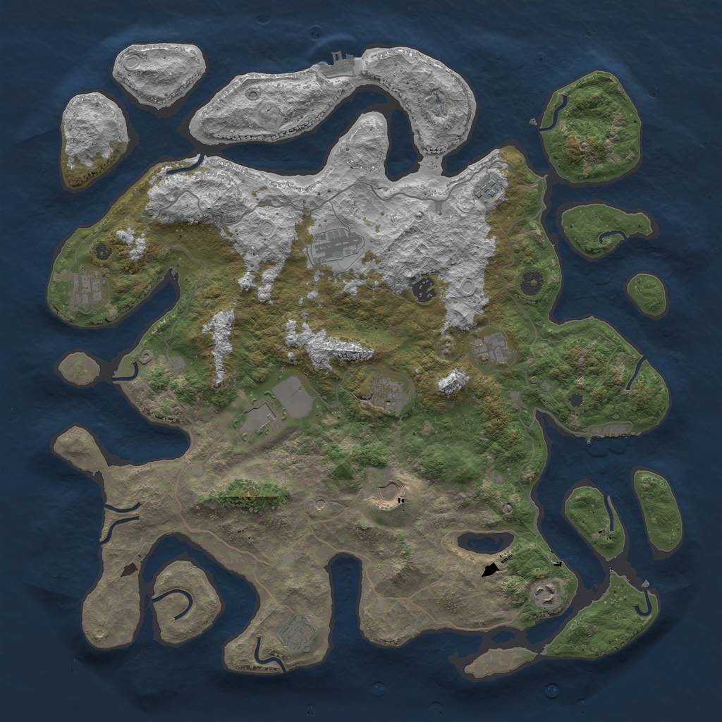 Rust Map: Procedural Map, Size: 4600, Seed: 1379258, 21 Monuments