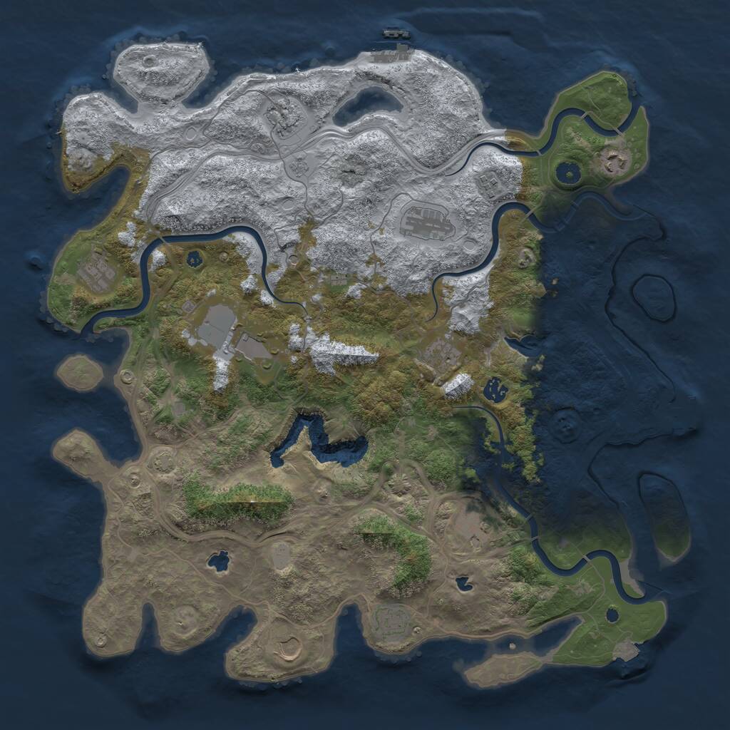 Rust Map: Procedural Map, Size: 4600, Seed: 1379258, 17 Monuments