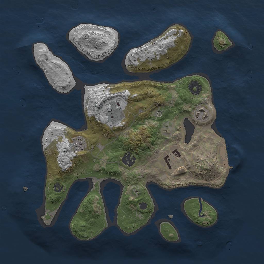 Rust Map: Procedural Map, Size: 2900, Seed: 13047, 9 Monuments