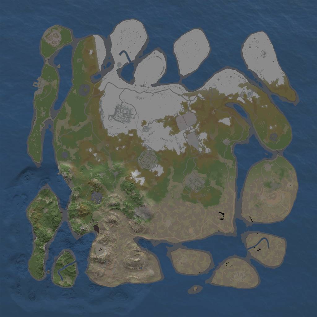 Rust Map: Procedural Map, Size: 4000, Seed: 201220, 15 Monuments