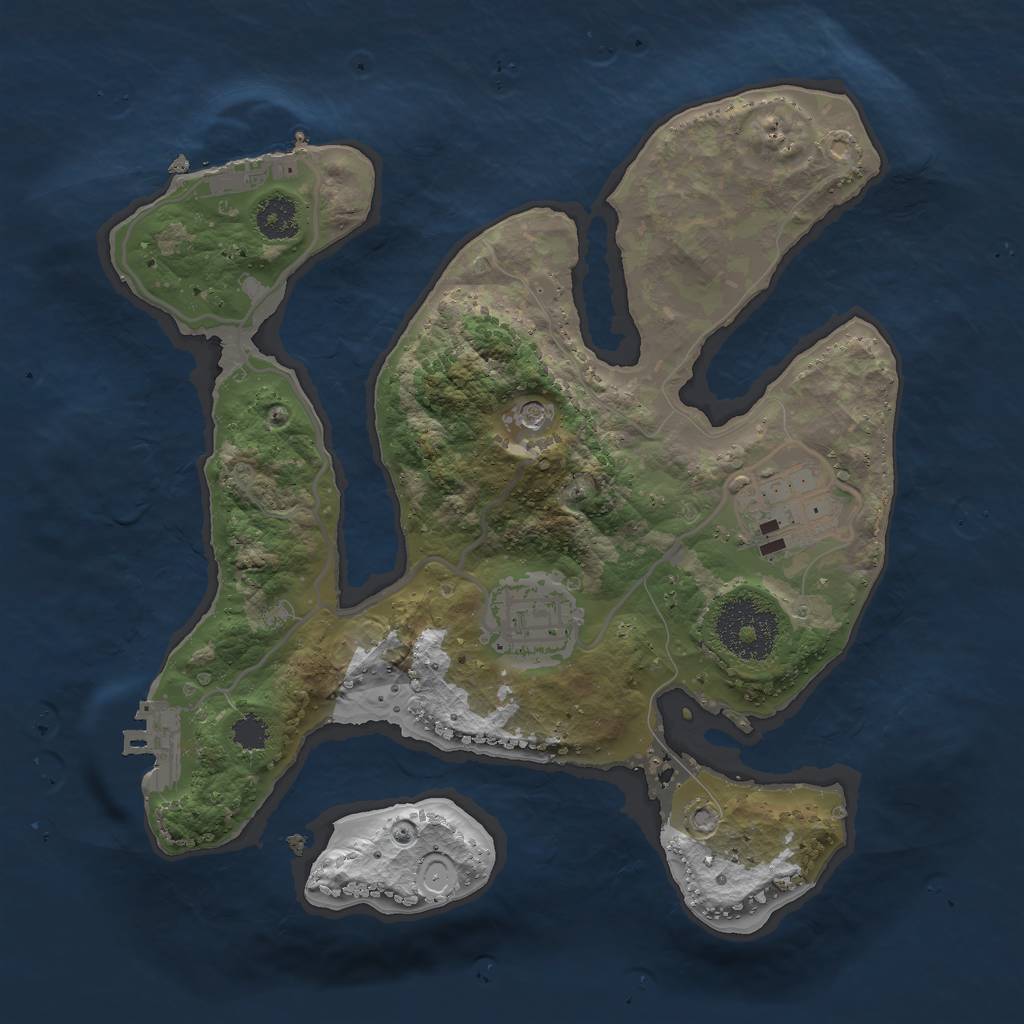 Rust Map: Procedural Map, Size: 2500, Seed: 3132021, 10 Monuments