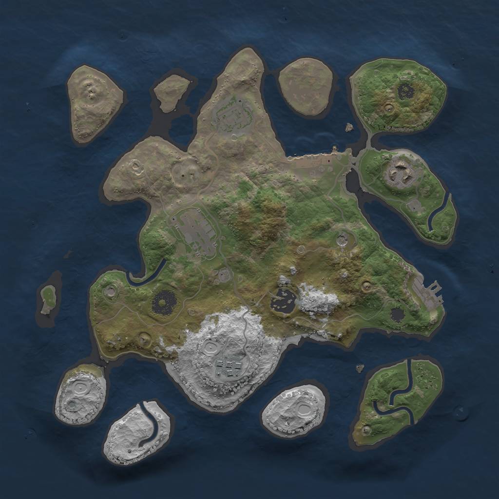 Rust Map: Procedural Map, Size: 3000, Seed: 466201694, 13 Monuments