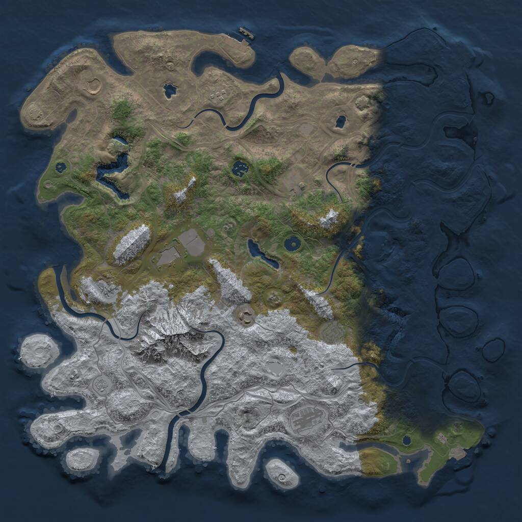 Rust Map: Procedural Map, Size: 5000, Seed: 2388372, 15 Monuments