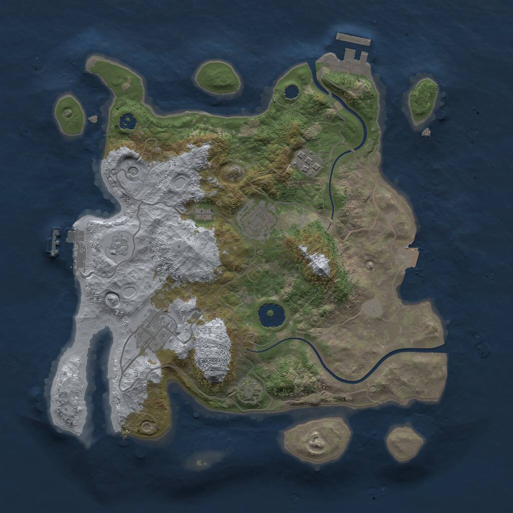 Rust Map: Procedural Map, Size: 3000, Seed: 1526722900, 9 Monuments