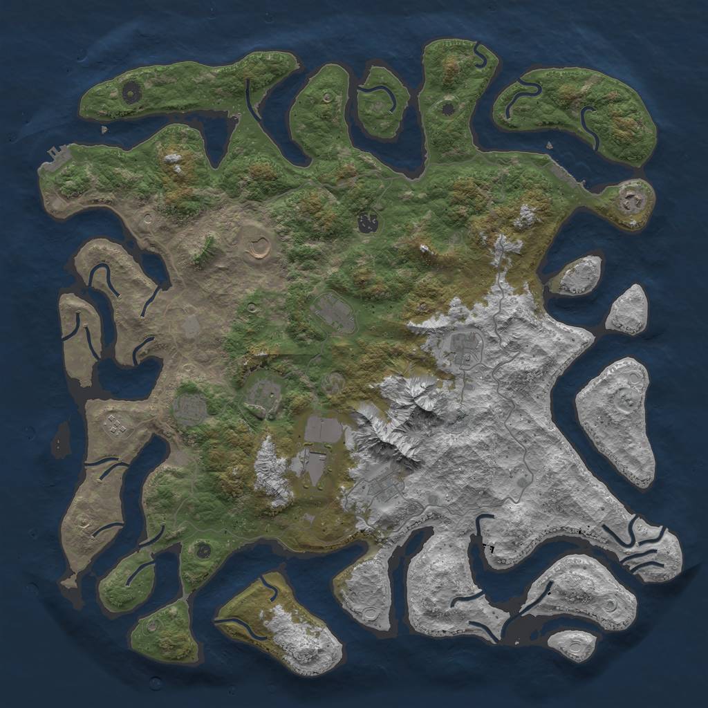 Rust Map: Procedural Map, Size: 5000, Seed: 1348973268, 18 Monuments