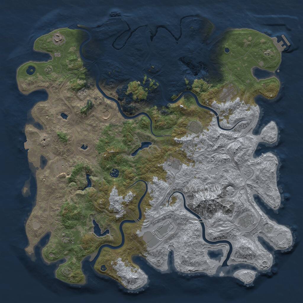 Rust Map: Procedural Map, Size: 5000, Seed: 1348973268, 17 Monuments
