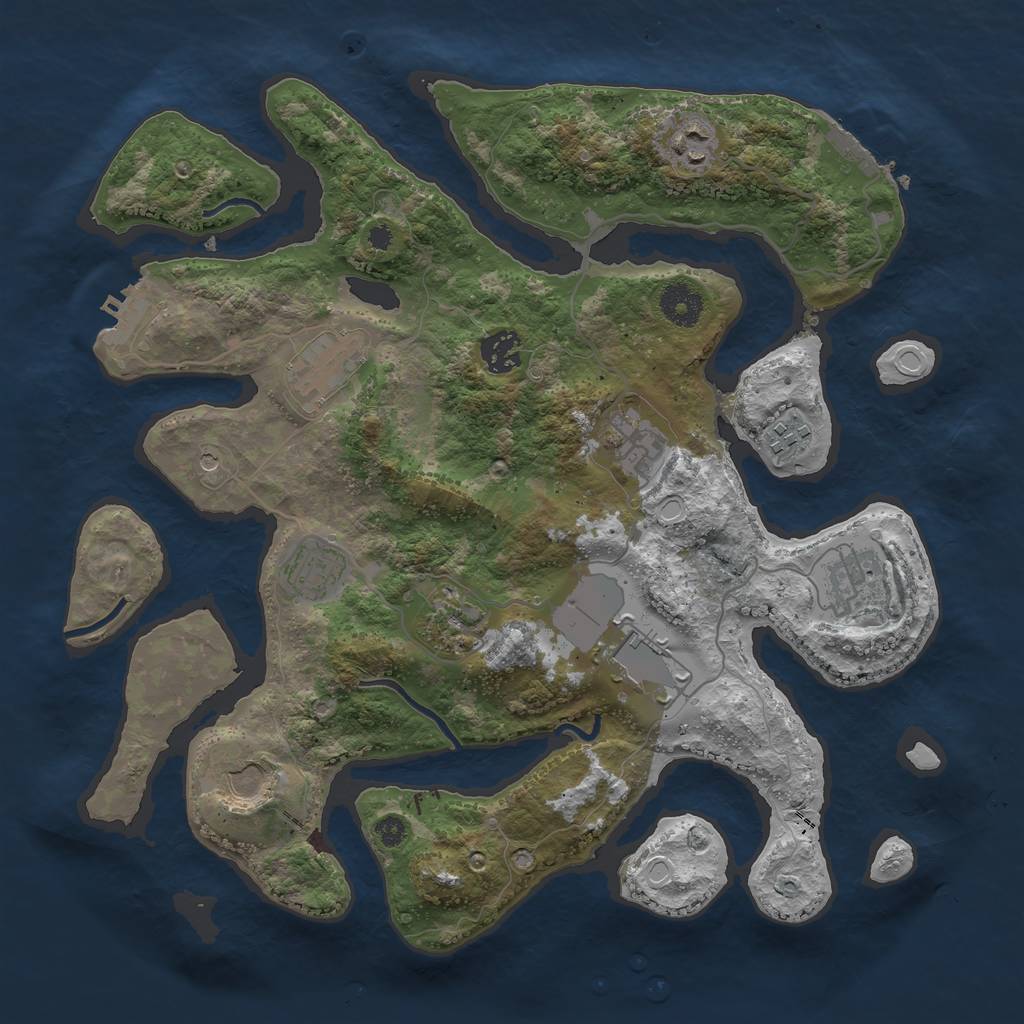 Rust Map: Procedural Map, Size: 3600, Seed: 21403, 18 Monuments