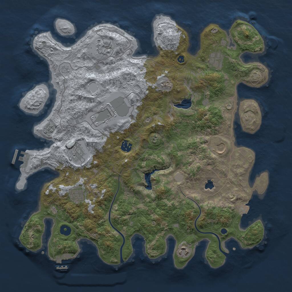 Rust Map: Procedural Map, Size: 4000, Seed: 1426168814, 15 Monuments