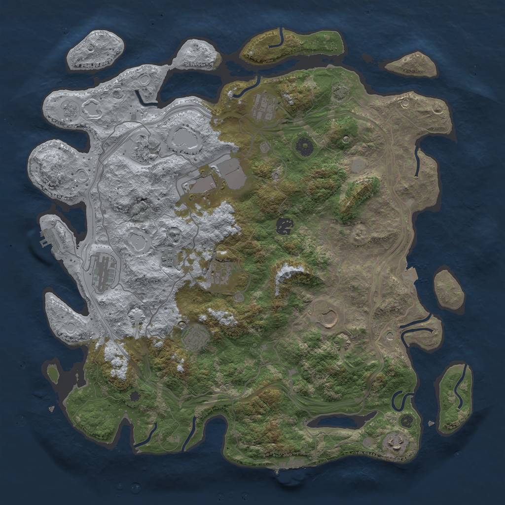 Rust Map: Procedural Map, Size: 4250, Seed: 792906430, 18 Monuments