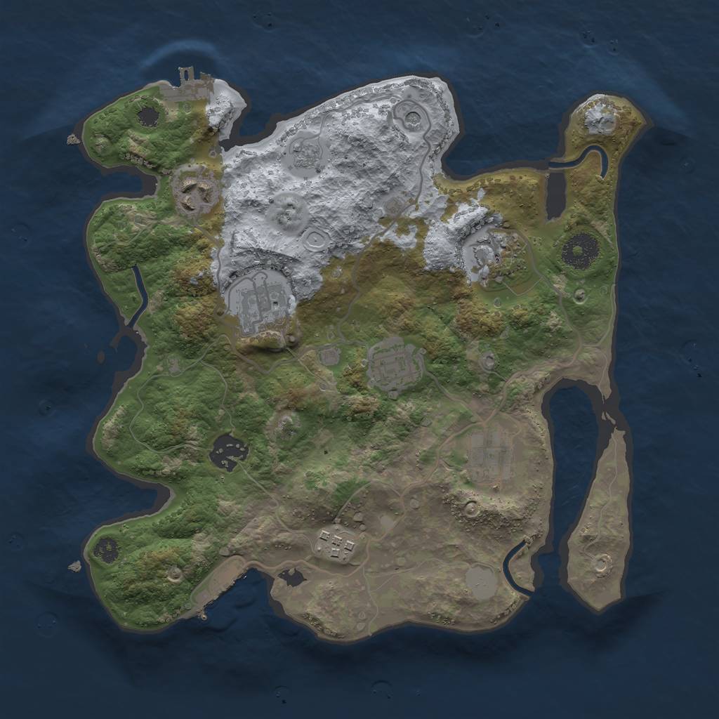 Rust Map: Procedural Map, Size: 3000, Seed: 785444444, 14 Monuments