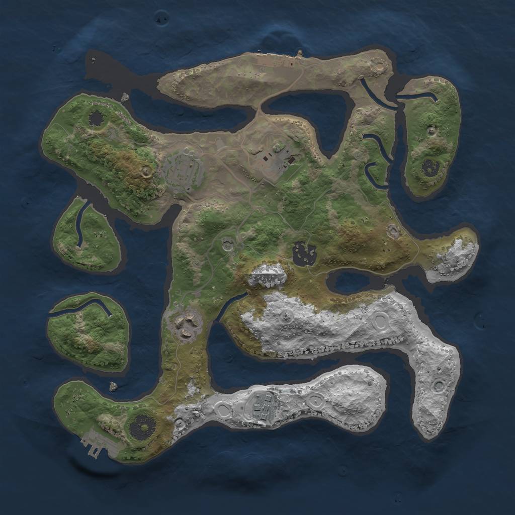 Rust Map: Procedural Map, Size: 3000, Seed: 2413752, 16 Monuments