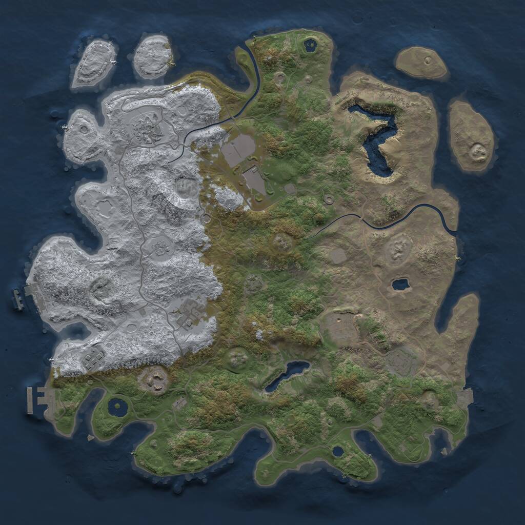 Rust Map: Procedural Map, Size: 4000, Seed: 86966599, 13 Monuments