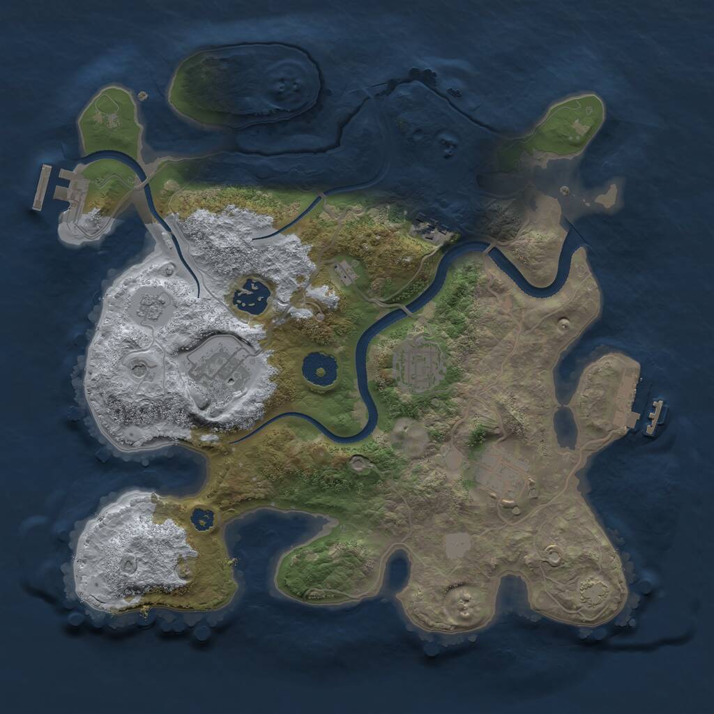 Rust Map: Procedural Map, Size: 3100, Seed: 66, 11 Monuments