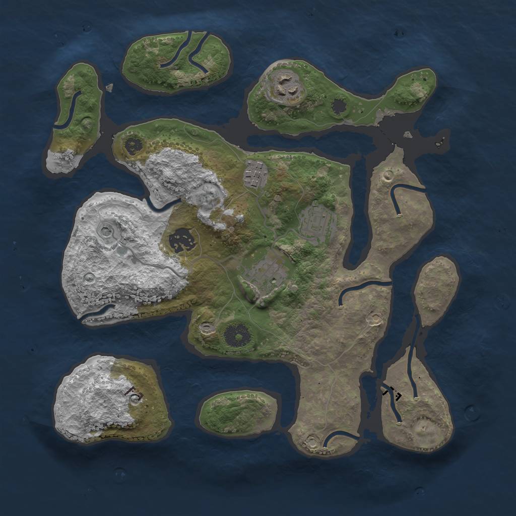 Rust Map: Procedural Map, Size: 3100, Seed: 66, 8 Monuments