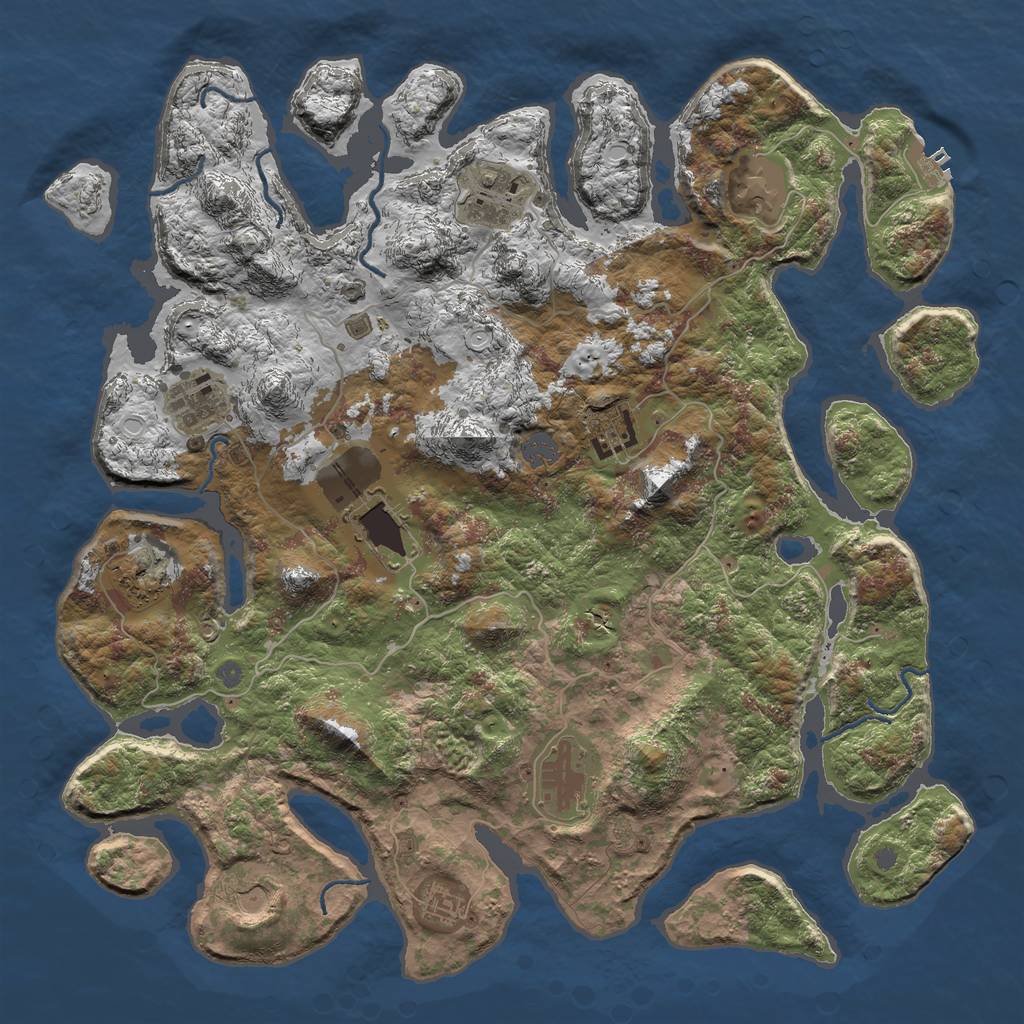 Rust Map: Procedural Map, Size: 4250, Seed: 880250628, 15 Monuments