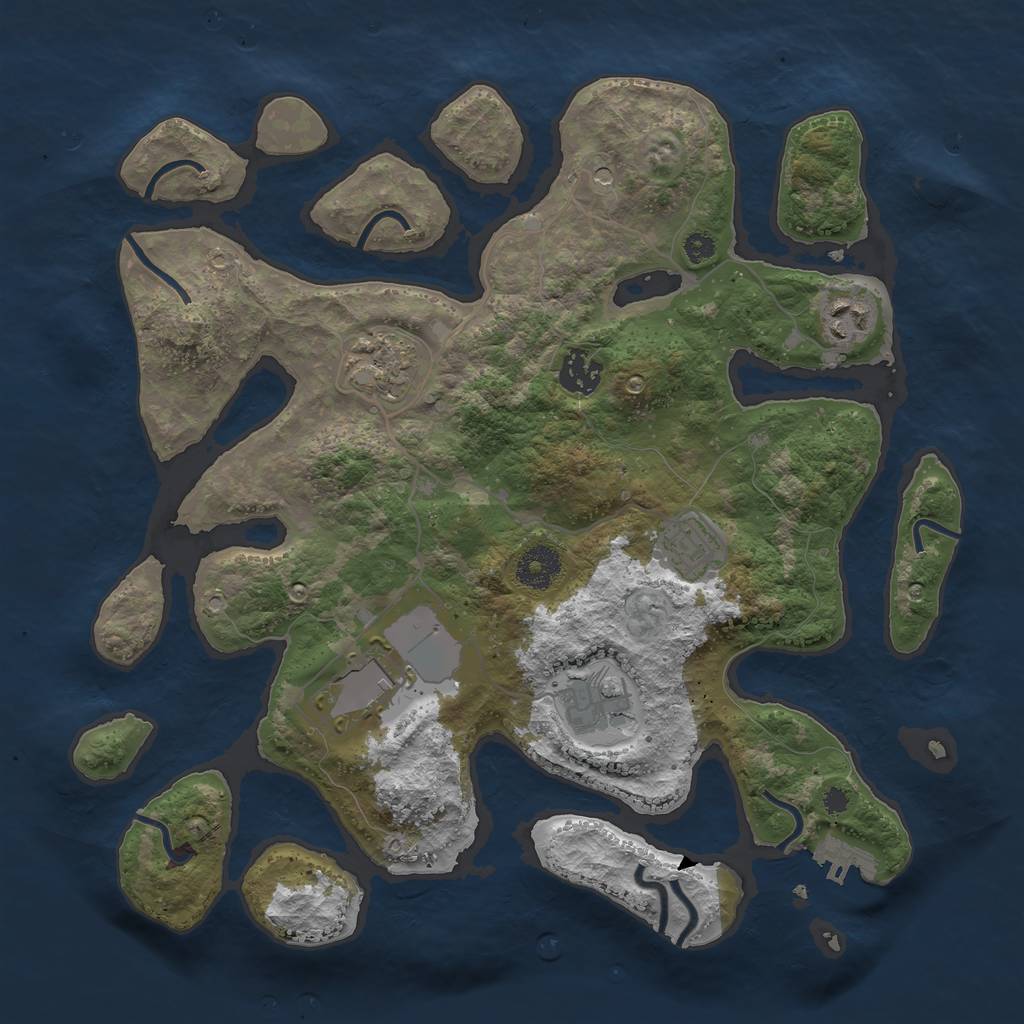 Rust Map: Procedural Map, Size: 3500, Seed: 125447754, 10 Monuments