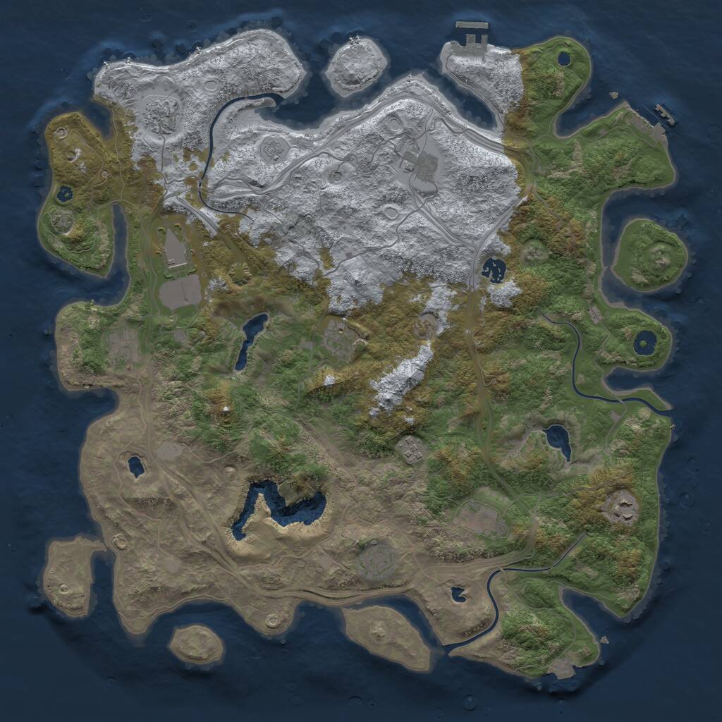 Rust Map: Procedural Map, Size: 4500, Seed: 12323239, 16 Monuments