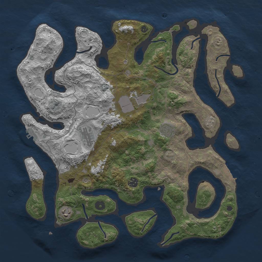 Rust Map: Procedural Map, Size: 4000, Seed: 31313124, 14 Monuments