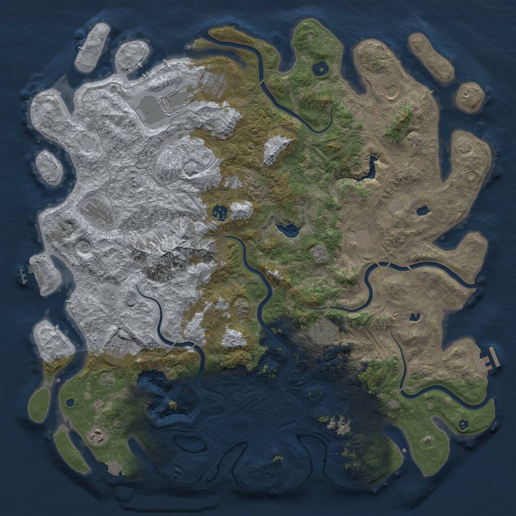 Rust Map: Procedural Map, Size: 5000, Seed: 1569163757, 17 Monuments