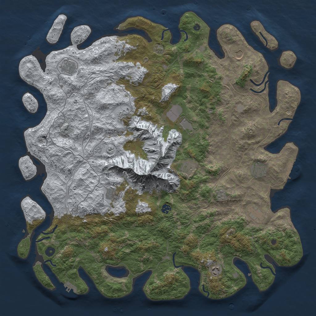 Rust Map: Procedural Map, Size: 5000, Seed: 1569163757, 20 Monuments