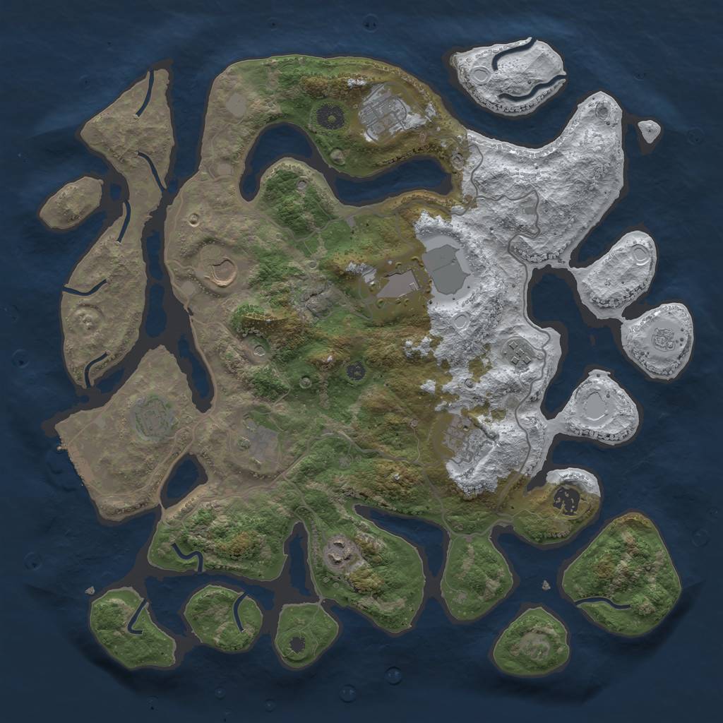 Rust Map: Procedural Map, Size: 4000, Seed: 158844442, 17 Monuments