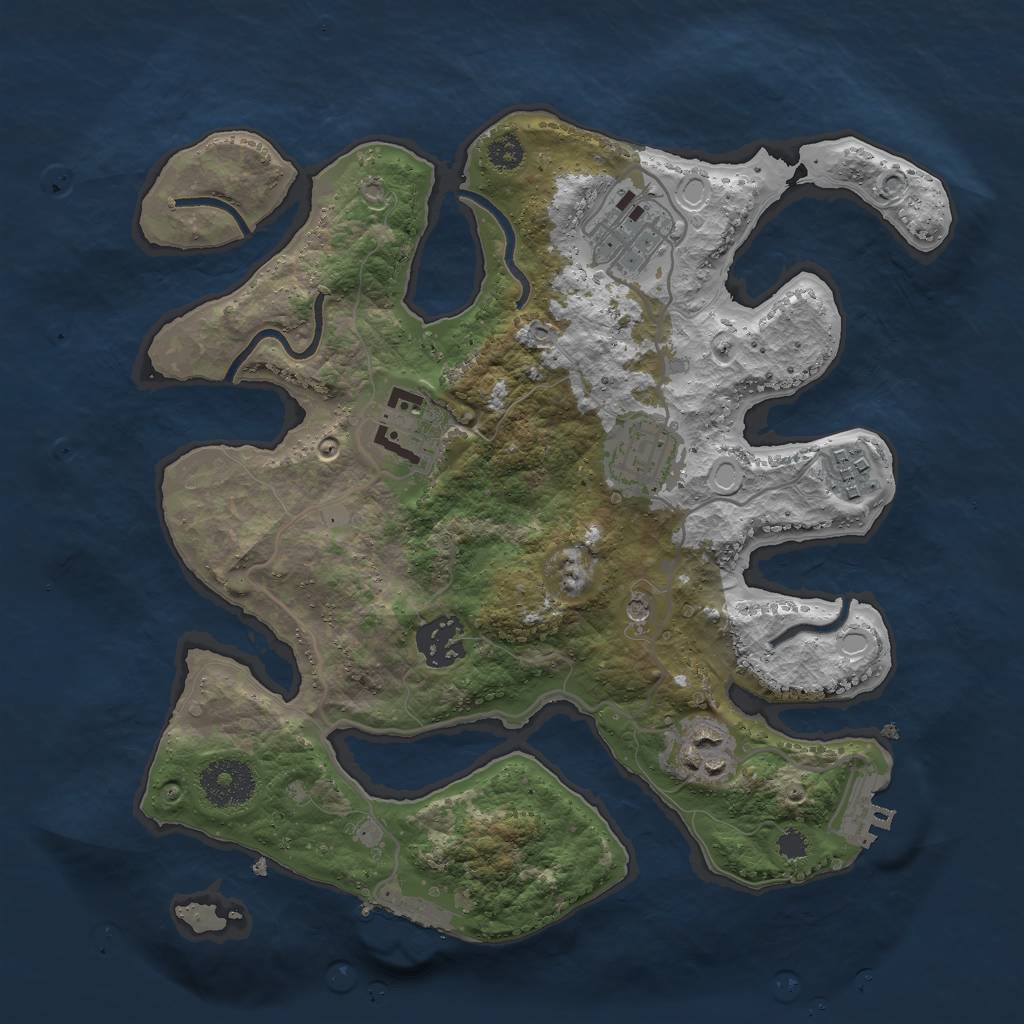 Rust Map: Procedural Map, Size: 3000, Seed: 1927835, 14 Monuments