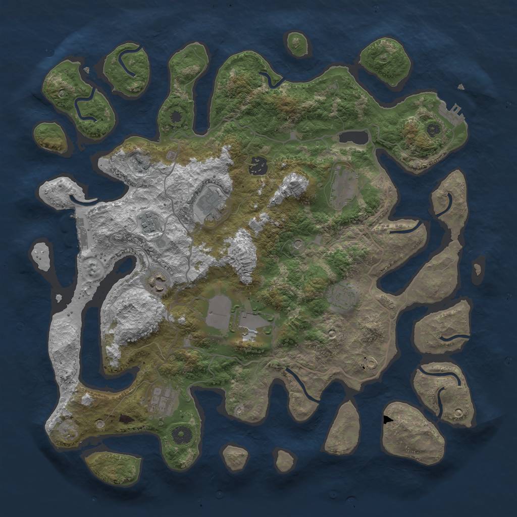 Rust Map: Procedural Map, Size: 4000, Seed: 1997234, 13 Monuments