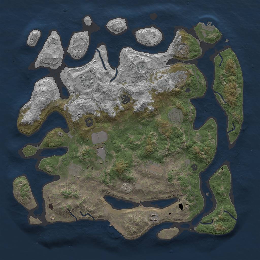 Rust Map: Procedural Map, Size: 4250, Seed: 1614276454, 17 Monuments