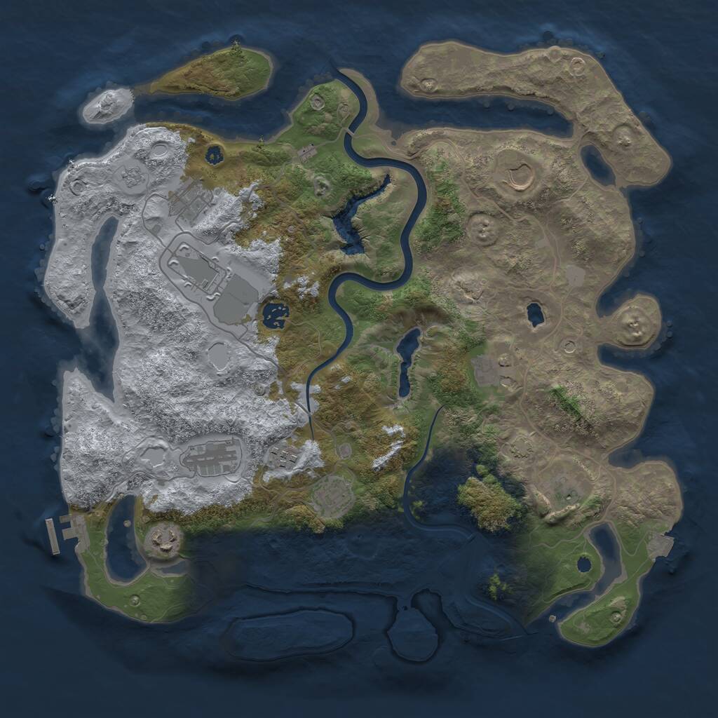 Rust Map: Procedural Map, Size: 4000, Seed: 1088862735, 15 Monuments