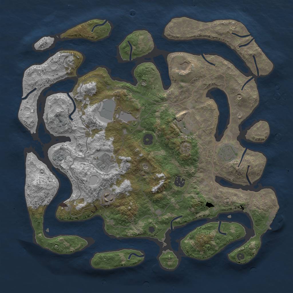 Rust Map: Procedural Map, Size: 4000, Seed: 1088862735, 15 Monuments