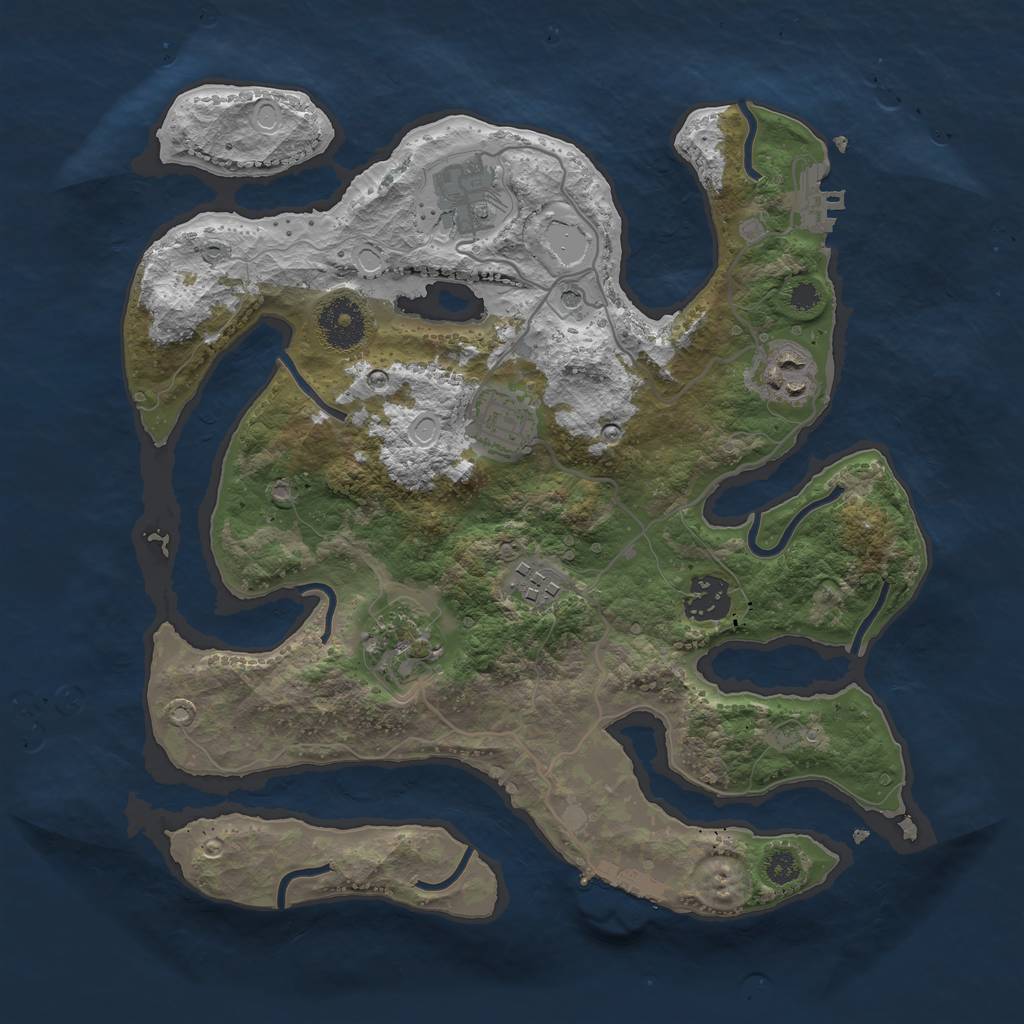 Rust Map: Procedural Map, Size: 3223, Seed: 1099, 17 Monuments