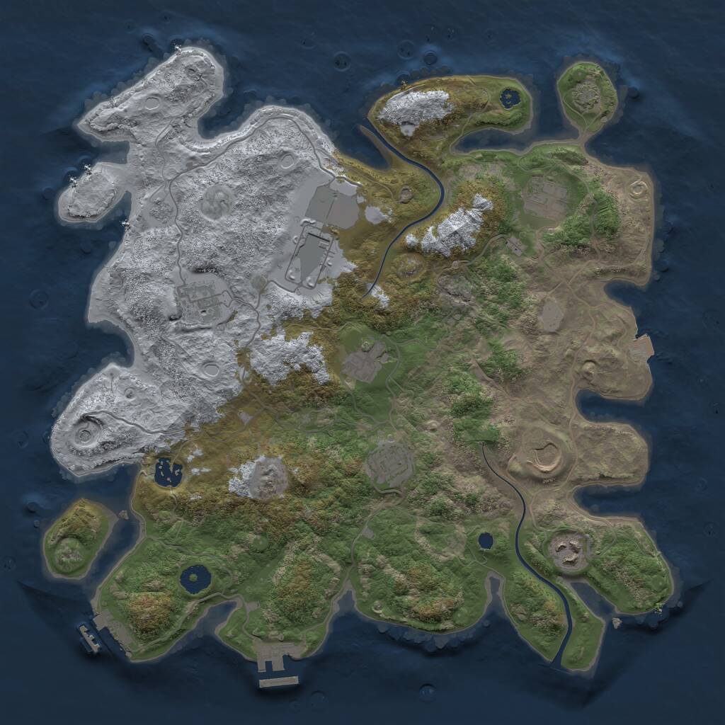 Rust Map: Procedural Map, Size: 3750, Seed: 296171806, 14 Monuments