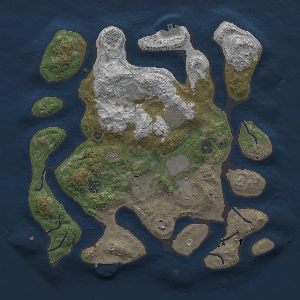 Rust Map: Procedural Map, Size: 3500, Seed: 36549, 15 Monuments