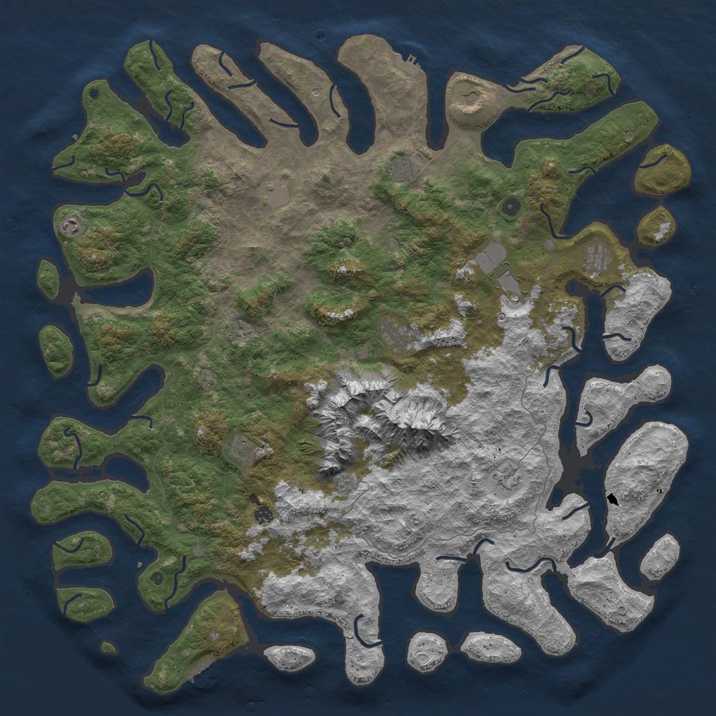 Rust Map: Procedural Map, Size: 6000, Seed: 60509410, 22 Monuments