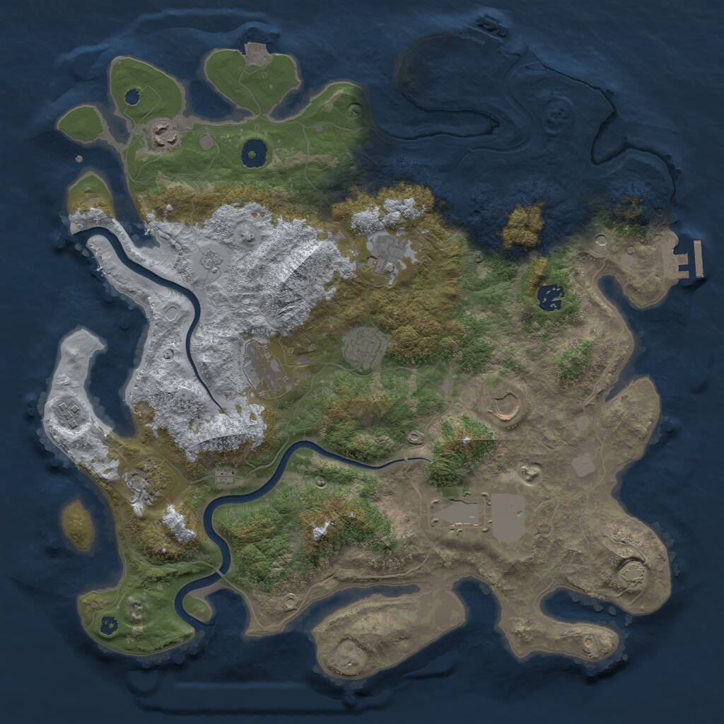 Rust Map: Procedural Map, Size: 3950, Seed: 393095862, 15 Monuments