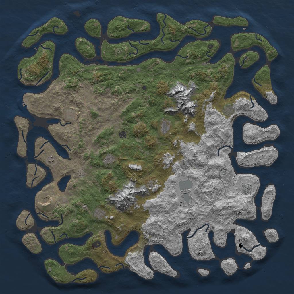 Rust Map: Procedural Map, Size: 6000, Seed: 211, 21 Monuments