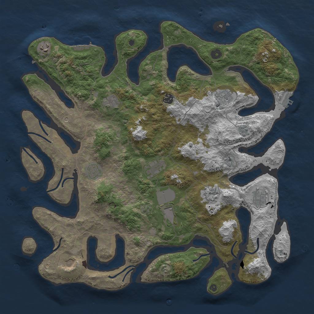 Rust Map: Procedural Map, Size: 4500, Seed: 800964, 22 Monuments