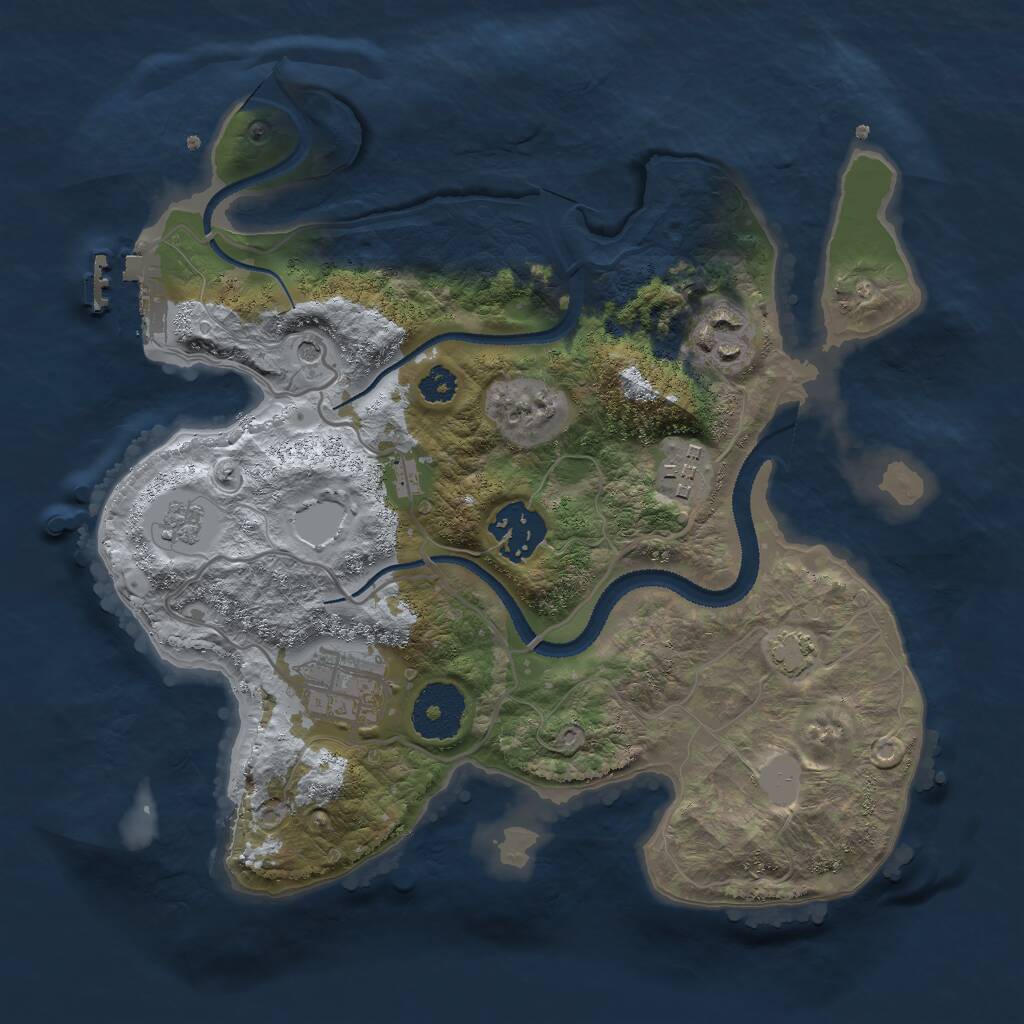 Rust Map: Procedural Map, Size: 2800, Seed: 582, 9 Monuments